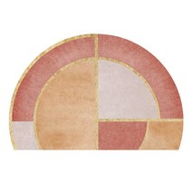 반원형 북유럽 도어 매트 모로칸 반원러그 반원형 반달 발매트 북유럽 방바닥, 모라 오렌지 반원 + 80CM X 120CM