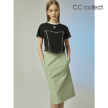 씨씨콜렉트CC콜렉트 로고 포인트 배색 티셔츠 BK_C232PSM053927296