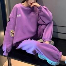 위위브렌 여성 루즈핏 맨투맨 상하의 세트