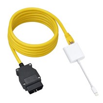 라이트닝 - 이더넷 2 in 1 폰 OBD2 ENET Rj45 케이블 커넥터 도구 OBD 인터페이스 코딩 F-시리즈 10/100Mbps 고속 충전 포트가 있는 어댑터 플러그 앤 플, White