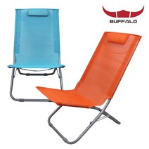 버팔로 캠핑체어 메쉬 비치체어 쿨비치체어, 쿨비치체어_오렌지2p, 2개