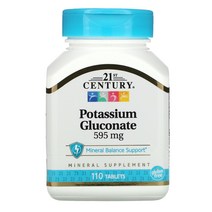 21st Century 글루콘산 칼륨 포타슘 595mg 110정, 110개, 1개