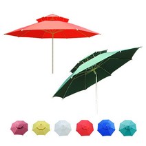 데몬하우스 2단 대형 일반형 220 파라솔 비치 정원 테이블 낚시 야외 그늘막 세트, 대형(220cm) 파라솔 꺾임형_레드