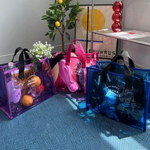[유유존] 알로하스퀘어백 투명백 방수백 토트백 여름 비치백