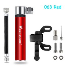 자전거휴대용펌프 WEST BIKING-미니 자전거 펌프 알루미늄 합금 경량 160PSI 슈레이더 프레스타 핸들 팽창, 05 063 Red