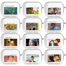 로펠 명화 그림 에어팟 프로 투명 젤리 케이스, 33. 웨이브 호쿠사이, 애플 에어팟 프로 케이스