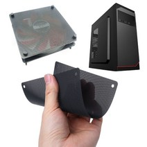 PC 컴퓨터 케이스 팬 쿨러 먼지 필터 방진 메쉬 140mm 절단 가능 PVC 블랙 PXPA 5 개
