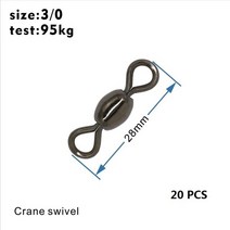 크레인후크 크기 크레인 낚시 스위블 솔리드 링 라인 커넥터 태클 액세서리, 05