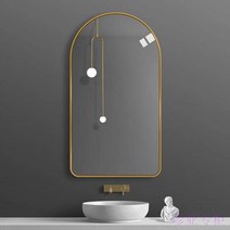 MEIISEO 원형 인테리어 욕실 화장대 벽거울 호텔 거울 화장실 메이크업 거울 확대 미용 거울 전면 접이식 거울, 흰색 둥근 모서리_70*100cm