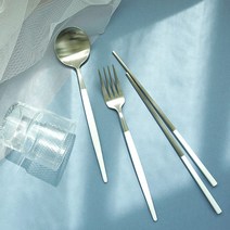 리빙디오 마리애블린 커트러리세트-실버, 화이트, 디너포크