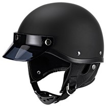 자전거 헬멧 남녀공용 레트로 하프 페이스 오토바이 빈티지 화이트 DOT 인증 스쿠터 여름, 2.Matte Black