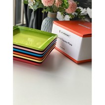 스톤웨어 사각 플레이트 6종 접시 선물 세트, 21cm