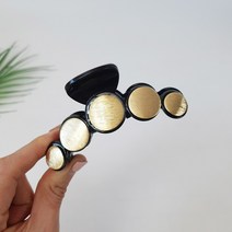 그레이스 골드 메탈 포인트 반묶음 올림 머리 비녀 바나나핀 헤어 집게핀