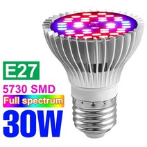 수경 재배기 귀농 재배 분무 다육이 led phyto 성장 빛 전체 스펙트럼 e27 꽃, e27 30w, 2년 보증