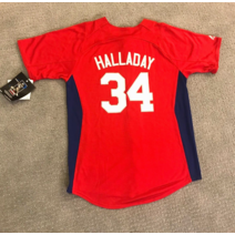 필리스 ROY HALLADAY #34 RED저지 SIZE YOUTH MEDIUM M MAJESTIC MLB NWT