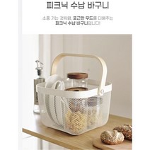 리사토르프 철제바구니 우드손잡이 다용도 수납바구니 이케아바구니, 우드손잡이 블루