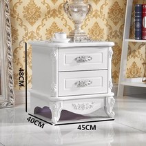 유럽식 원목 엔틱 북유럽 2단 서랍장 침실 협탁 테이블, F