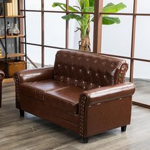 빈티지 엔틱쇼파 3인 거실 4인용 엔틱소파 복고풍 유럽식 인더스트리얼 스타일 소파 싱글 더블 인 레스토랑 바 클리어 커피숍 원목 아메리칸 스타일의 의류 매장, C.세 명의 사람들, K.브라운 버클