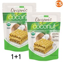 [1+1 미국직배송] 트로피칼 필드 유기농 크리스피 코코넛 롤 오가닉 과자 USDA ORGANIC Organic Crispy Coconut Rolls, 1개