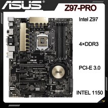 ASUS Z97-PRO 마더보드 LGA1150 4XDDR3 인텔 Z97 지원 코어 i5-4690K i3-4360 CPU 32GB M.2 SATA3 PCI-E X16 USB3.0