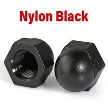 스틸리벳 접시머리 둥근머리 리벳 스테인레스 스틸 나일론 황동 너트 육각 헤드 캡 메트릭 돔 블랙 화이트 니켈 도금, M10 (3Pcs)+Nylon Black