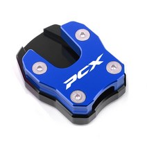 혼다 PCX125 PCX 125 150 2018 오토바이 사이드 스탠드 패드 플레이트 킥 확대기 지원 확장, 05 Blue