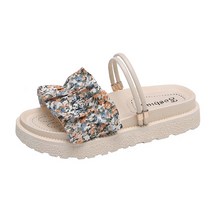 카멜롯 여성 슬리퍼 플라워 리본 샌들 36