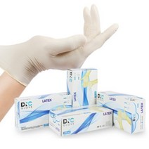 DNC 라텍스장갑 100매 일회용 요리 학교 식당 병원 요양원 의료용 식품용 필증 니트릴장갑 라텍스글로브, M