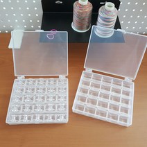 쇼핑앤퍼니 보빈케이스 북알케이스 가정용미싱 플라스틱보빈포함 25칸케이스, 투명보빈 + 빈케이스 25칸