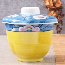 투톤노랑꽃 차완무시 일본식 계란찜 자왕무시 자완무시 차왕무시 그릇, 1개