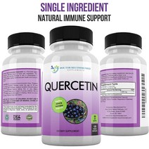 Quercetin 1000mg Per Serving 2달분 120정 1병 면역 반응 플라보노이드 강력한 항산화제, 120 정