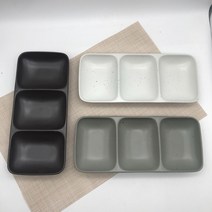 여주 고은 도자기 모음나눔접시 세칸나눔 두칸나눔 쌍초장기 원초장기, 1개, 직세칸나눔접시_화이트