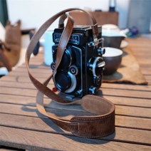 cam-in 캠인 롤라이플렉스용 소가죽 스트랩, 레트로브라운(어깨패드), 1개