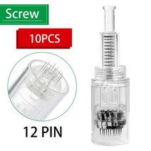오토 MTS 니들 카트리지 100/50/20/10pcs 스크류 Pen 마이크로 닥터펜 Microneedling 9 핀/12 핀/36 핀/3D/5D Nano MYM 111906, 10개 나사 12핀