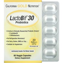 락토비프 30 LactoBif Probiotics 프로바이오틱스 300억 유산균 60정 베지 캡슐 캘리포니아 골드 뉴트리션