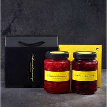 [초코써니 딸기청+베리베리코코청] 선물세트포장 500g 2병 라떼 요거트 수제청 과일청, ●1kg(베리베리코코청+가득딸기청)선물세트
