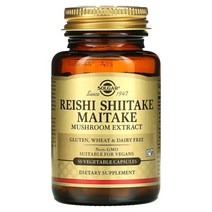 솔가 영지버섯 Shiitake Maitake 머쉬룸 Extract(영지 표고 잎새버섯 추출물) 50 베지캡슐, 1병, 50정