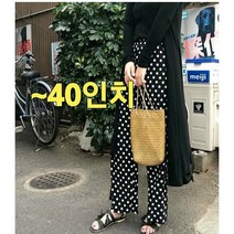 빅너스언니 빅사이즈 최강스판 옆트임 냉각 땡땡이바지 ~40인치 허리밴딩바지 냉장고바지 스판바지 팬츠