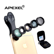 APEXEL 에이펙셀 5 IN 1 스마트폰 렌즈 키트 광각 어안 접사 망원 CPL 5종 세트, APEXEL 5IN1 스마트폰 렌즈 5종세트+뉴 어댑터