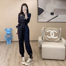 점프수트 여자 멜빵바지 여름 하이 엔드 브랜드 하렘 바지 미국 복고풍 기질 연예인 툴링 데님 원 점프 슈트