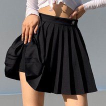 여성 A라인 이너 팬츠 주름 플레어 미니 스커트 W457Z