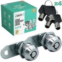 LATCH.IT 1.6cm(5/8인치) RV 보관 잠금 장치 RV 객실 잠금 장치 2팩 유틸리티 캠락 캠핑카 또는 트레일러 문 잠금용 100% 금속 RV 잠금 장치 4개 키, Chrome 5-Pack_5/8
