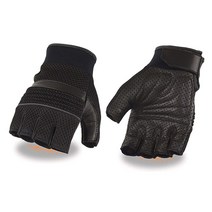 Milwaukee Leather MG7504 남성용 블랙 젤 팜 가죽 및 메시.. 정품보장