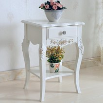 화이트엔틱콘솔 레트로하우스현관앞 폭좁은 엔틱 가구 장식장, 금장 40x35 높이 60 (화이트)