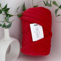 디클레어 벨벳 자이언트얀 핑거니팅 루피 망고 뜨개실 1kg, 레드, 1개