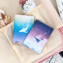 여성용 여권지갑 일러스트그림 볼펜꽂이용 부부 커플