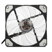 부품 호환 PC 컴퓨터 쿨러 120mm LED 울트라 사일런트 케이스 팬 15 12V Cpu 히트 싱크 마스터 냉각 DC 4P 3P 커넥터, 하얀