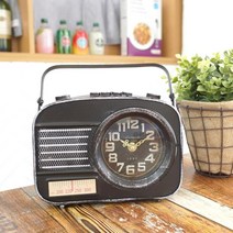 레트로 라디오 부식녹슨빈티지 소품시계 시개 개업축하 아이방 세련 책상 선물 시게 바늘, 그레이