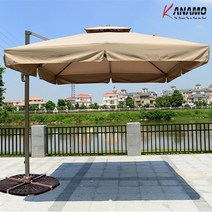 YYU579704카나모 초대형 회전 사각 파라솔 폴딩 접이식 모기장 차광막 그늘막 테라스 루프탑, D. 파라솔 LED줄 (단색)