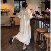 바스락원피스 스퀘어넥 셔링 시원한 냉장고 뒷트임 맥시롱 원피스